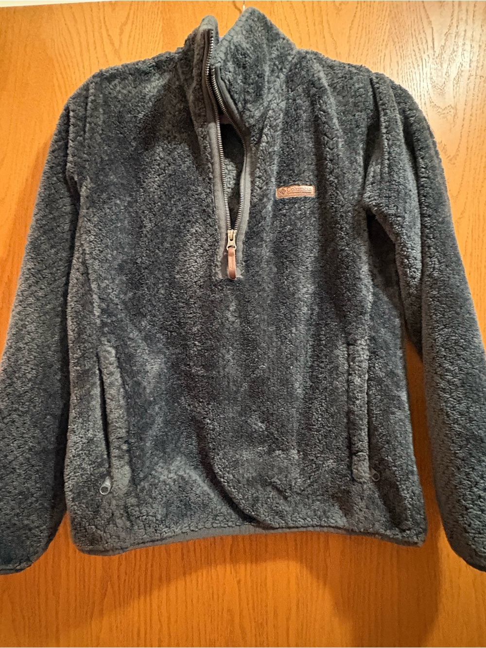 Quilted Columbia Black Sherpa Quarter-Zip Pullover
